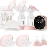 NCVI Double Electric Breast Pump 8782, Portable Anti-Backflow, with 4 Size Flanges, 4 Modes & 9 Levels, LED Display, 10 Breastmilk Storage Bags, Ultra-Quiet and Pain Free Breast Pumps